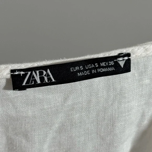 Zara Cream V-Neck Long Sleeve top - Picture 3 of 3